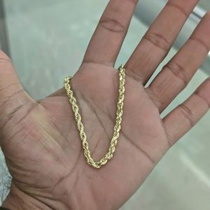 10kt Real Gold Rope Bracelet 4.1mm 8 Inch